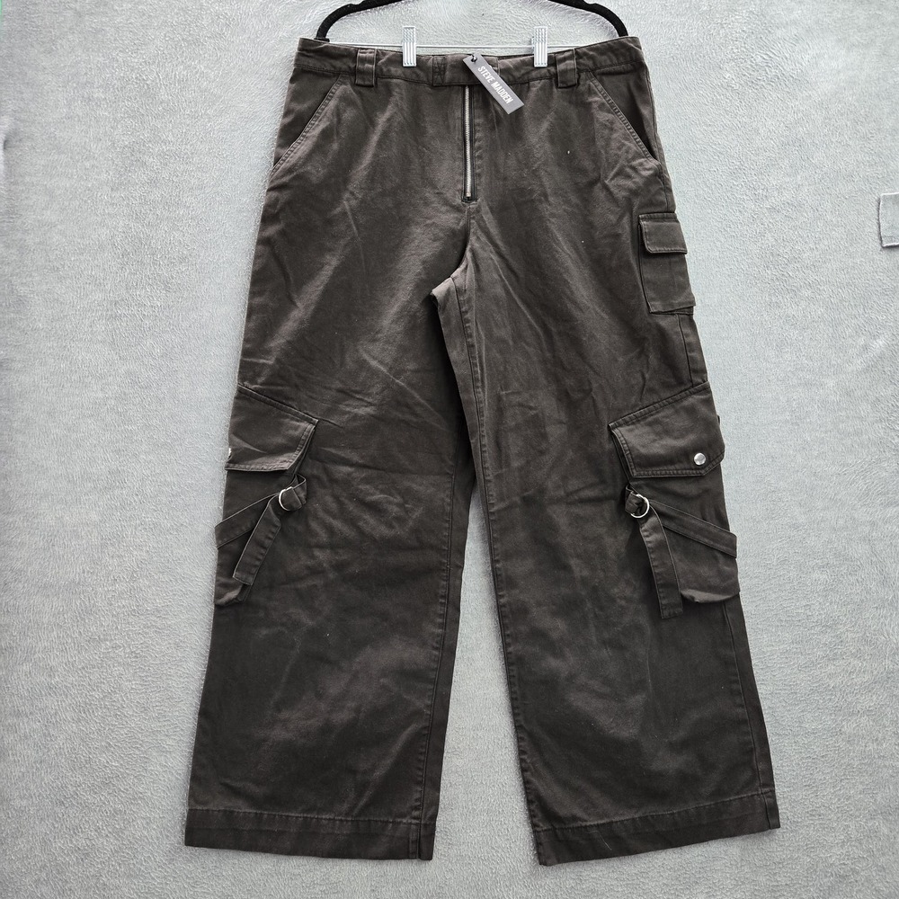 Steve‎ Madden Women Pants L Cargo EOS Strap D-Ring Baggy Grunge Goth Y2K NWT
